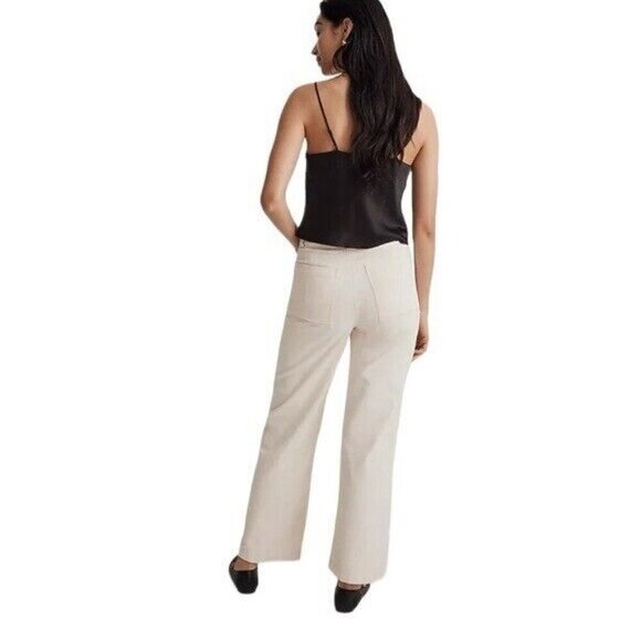 MADEWELL Emmett Wide Leg High Waist Corduroy Pants Size 33 Antique Cream NEW - Picture 6 of 13